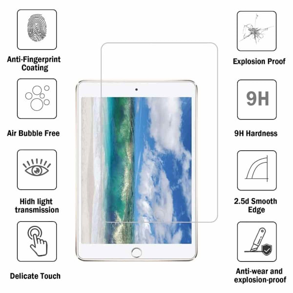 2 kpl näytönsuoja iPad 9,7\"|2.5D läpinäkyvä 2,5D