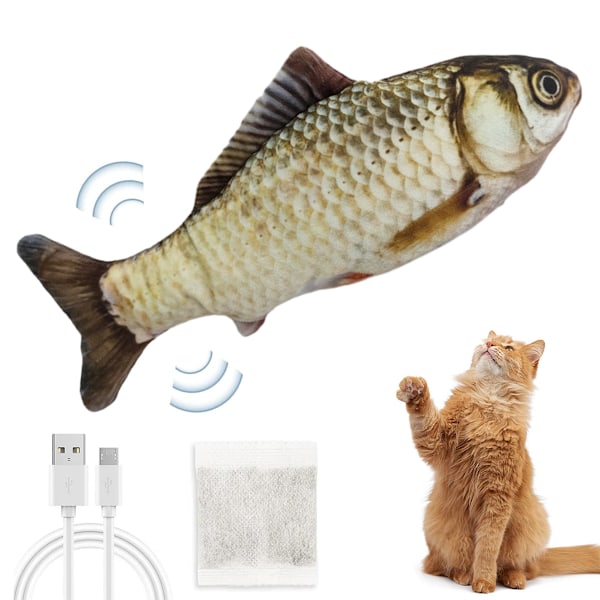 Katt leksaker Flopping fisk med SilverVine och Catnip, Flyttande katt kicker, Floppy Wiggle fisk för små hundar