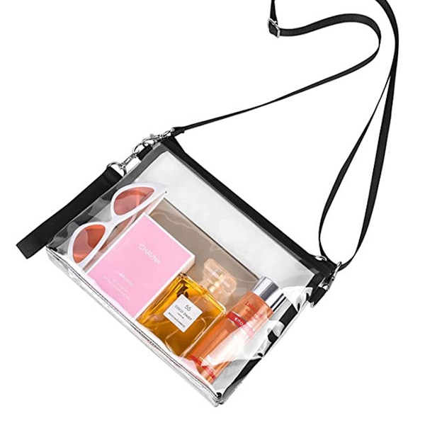 Klar Crossbody Väska Stadium Godkänd Transparent Tote Bag för Arbete Konsert Sport
