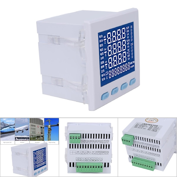 Multifunksjonell Digital LED Elektrisitets Volt Strømmåler RS485 Kommunikasjon 220V