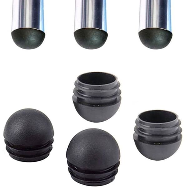 Sorte runde stolebenshætter, runde indstikshætter til stoleben, stolebenshætter, 32 stk (22 mm)
