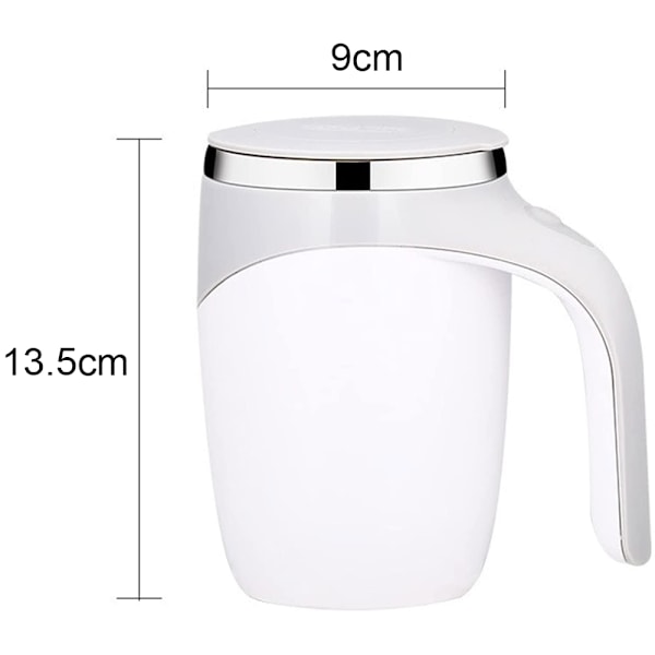 380mL självrörande mugg med lock Automatisk magnetomrörande kaffekopp Elektrisk rostfritt stål självblandande kaffekopp för kaffe Mjölk Kakao Varm