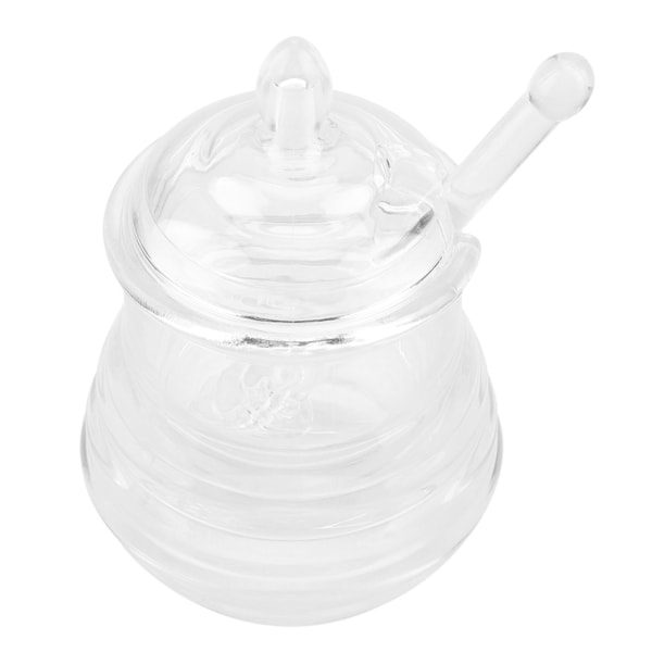 245ml Transparent Beehiveshaped Honey Jar with Dripper Stick