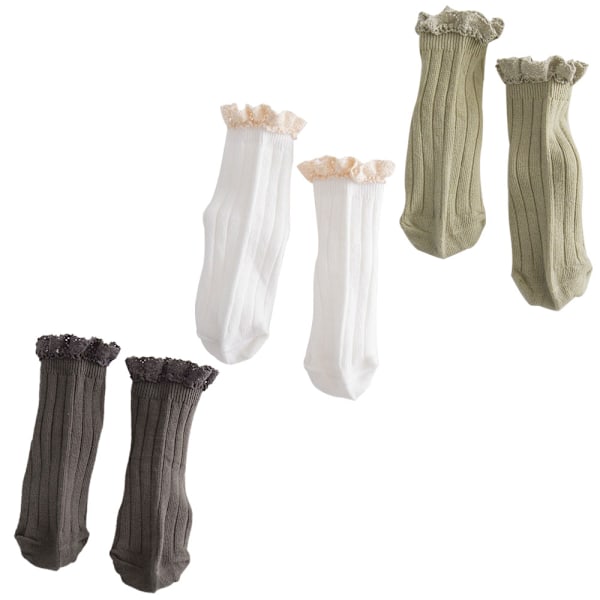 Vauvan tytön sukat Retro Toddler peplum-helma hapsullinen tupsu nauha-ankkelimekko sukat Pienen tytön saappaat sukat