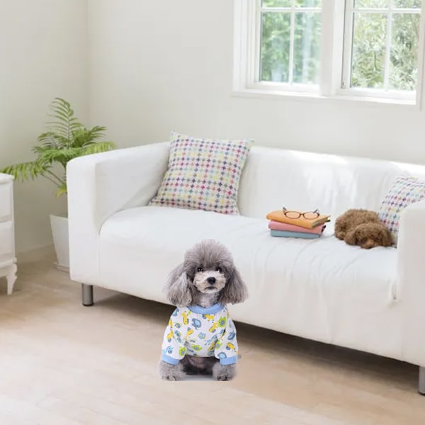 Hundepyjamas til små hunde Bløde hvalpe Onesie Kat Jumpsuit Komfortable kæledyrs tøj ()