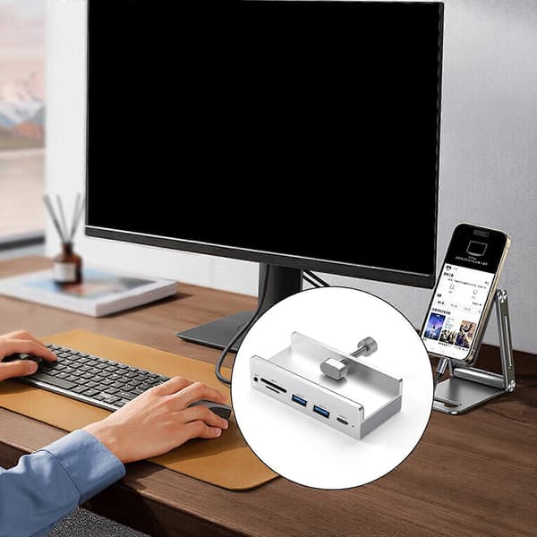 6-in-1 USB3.0-sovitin USB-kiinnitettävä telakointiasema USB3.0-sovitin moniporttinen jakaja 5Gbps nopea sovitin PC-kannettavalle