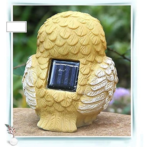 Solar Little Owl Figurine Lights Trädgårdsdekor, soldriven utomhusdekor Djurstaty LED-dekorfigur för uteplats Gräsmatta Yard Bakgårdsdekorationer,