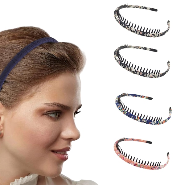 4-pack Multifärgade Skyddande Harts Tandkammar Hårband Hårband Hårtillbehör av Beauty hair (Blandade färger)