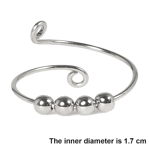 2 st justerbara ångestdämpande ringar för kvinnor med pärlor, stressavlastande ring, spinnerring, meditationsring