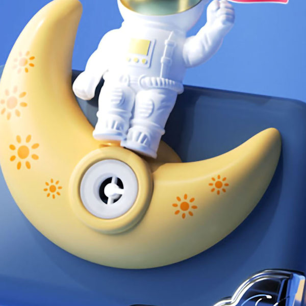 Bubbelmaskin Kamera Batteridriven Handhållen Cartoon Söt Bubbelblåsare för Småbarn Barn Mörkblå Astronaut