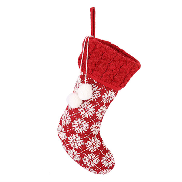Nydelig Jule-Strømpe-Sokk Ornament Gavepose Julefest Hjemmedekorasjon Snøfnugg