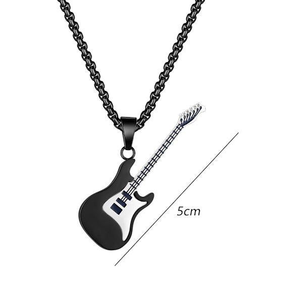 Kreativ Personlighet Herrar Halsband Mini Rock Guitar Hänge Mode Rostfritt Stål Halsband