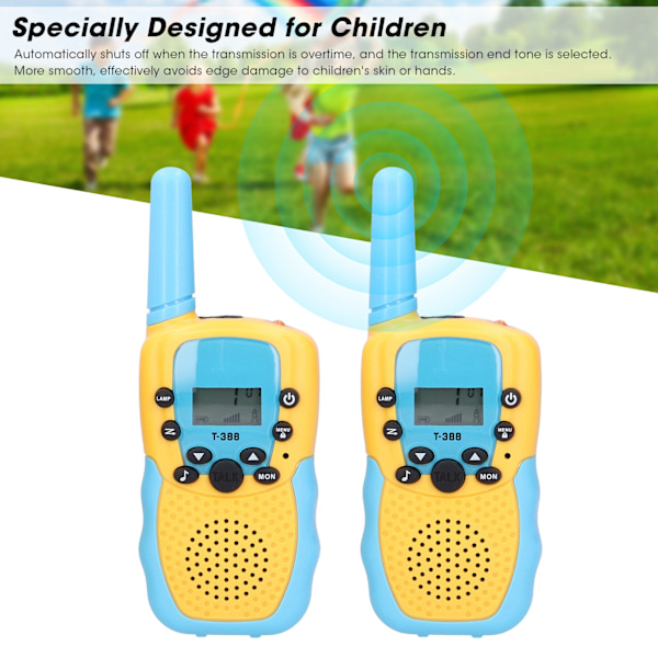 2-pack Mini Walkie Talkie Set USB Laddning Trådlös Radio Barnleksaker för Barn Födelsedag Julgåvor Blå Gul Europeisk 8CH PMR 446MHZ