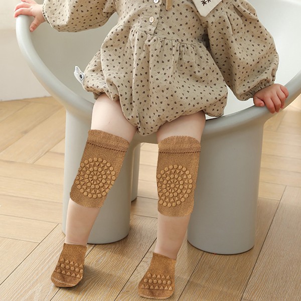 2 Par Babykryp-Knäskydd och Anti-Halk Bebisstrumpor Set Unisex