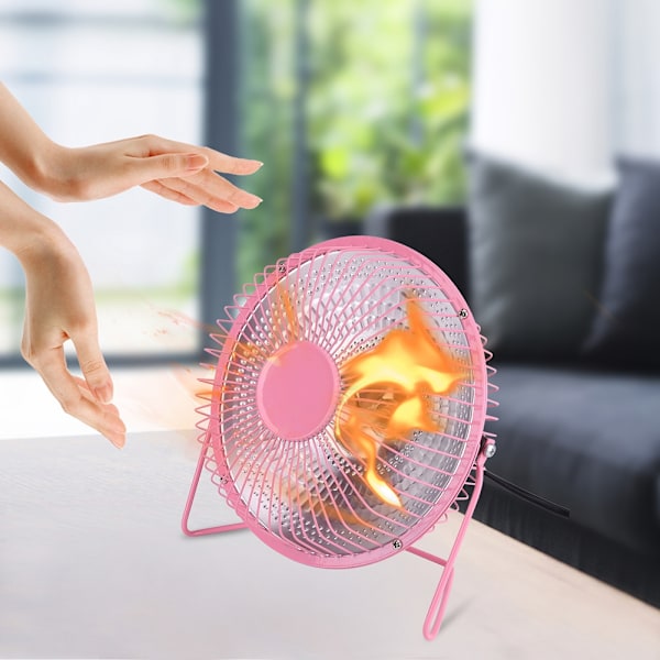 Bærbar Mini Elektrisk Skrivebordsvarmer Rom Kontor Varmevifte for Vinter 220V Rosa