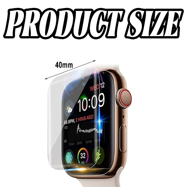 Apple Watch 4/5/6/SE 40mm Näytönsuoja Kokonaan peittävä läpinäkyvä