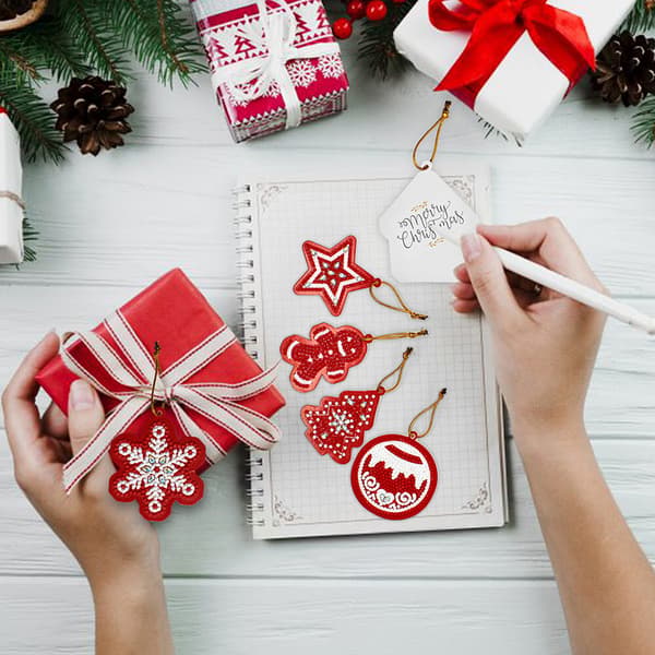 10 st juldiamantmålning julgranshänge DIY Hängande