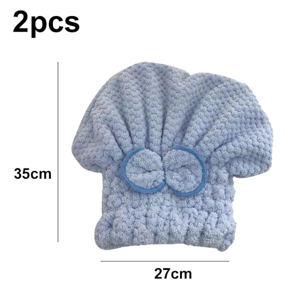 2-pack Mikrofiber Hår Torkningsmössor Mjuka & Ultraabsorberande