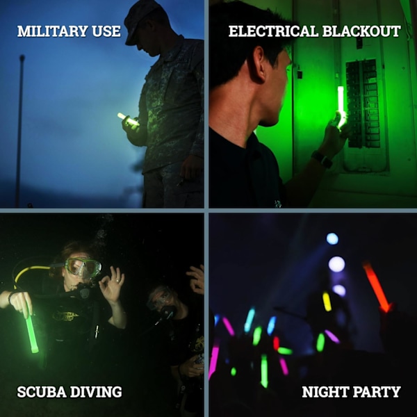 30 Ultra Ljusa Glow Sticks - Nödljusstavar för Campingtillbehör, Fester, Orkanutrustning, Jordbävning, Överlevnadskit och Mer