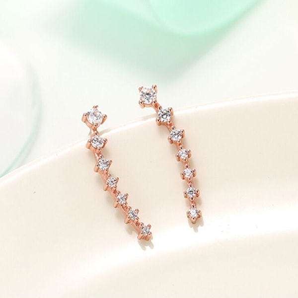 1 par örhängen med 14K guldpläterat sterling silver post crawler örhänge klättrare örhängen