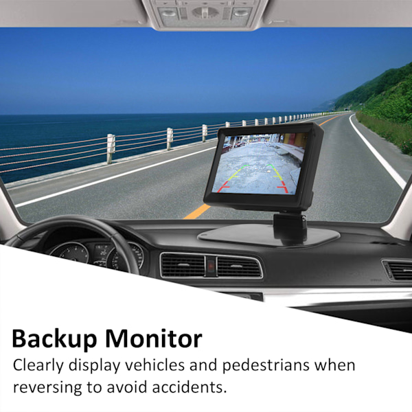 5 tommer bil backup monitor foldbar HD IPS skærm tovejs video input universal til lastbiler