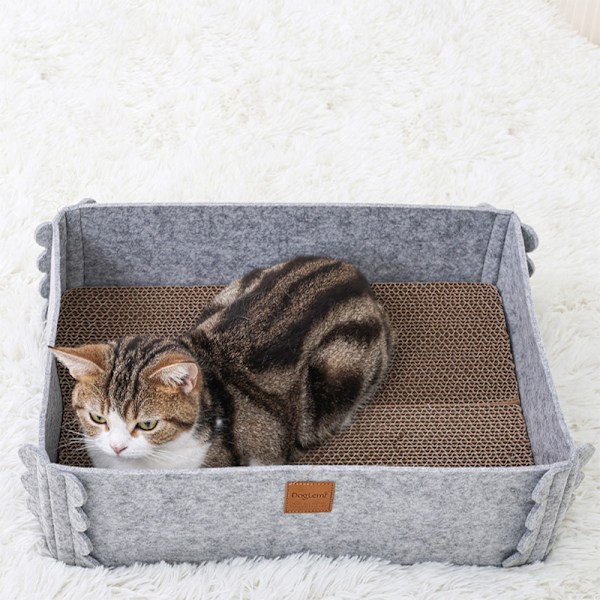 Kattklösbräda, inomhuskattsäng med klösstolpe, kattklösbräda bräda fritidsbädd