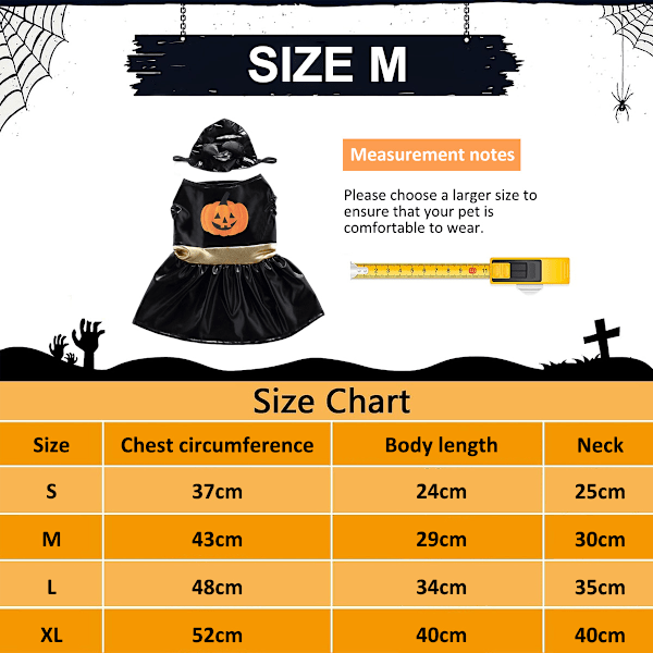 1 Sæt Halloween Kæledyrsudstyr Hundeklæder Hexe Kjole Kæledyr Hundekostume Bat Kjole Juleaften