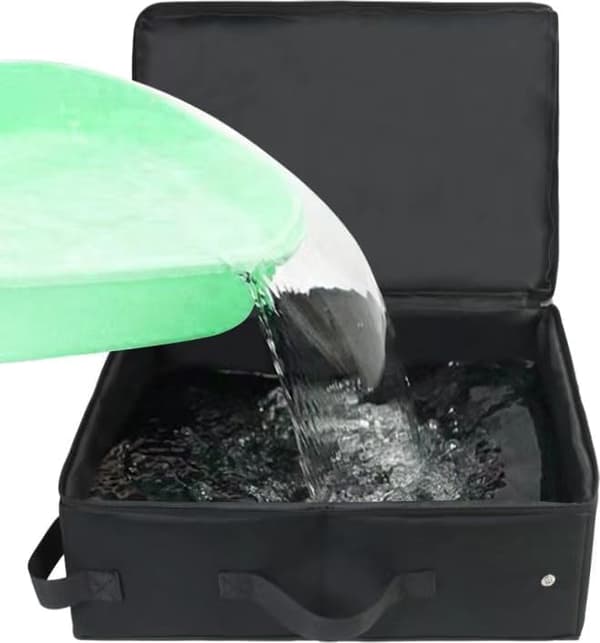 Portable Foldable Travel Cat Litter Box Waterproof Odorless for Car Hotel Use Black