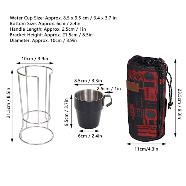 4 stk. 300ml Rustfrit Stål Kaffe Kop Tykkere Varmeisolering Dobbeltlags Vakuum Kaffe Kande Bærbar Vand Kop