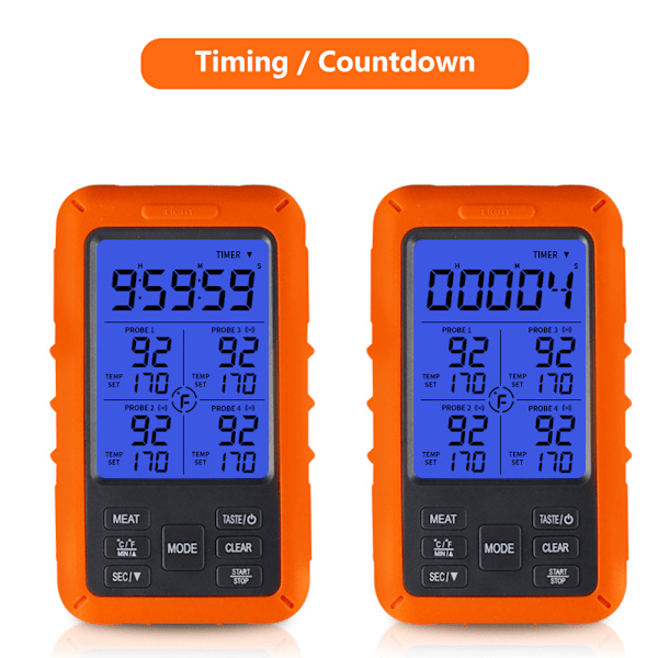TS TP40 Trådløst Mattermometer Elektronisk Digitalt Display Temperaturmåler for Kjøkken BBQ (TS TP40 B (Ikke Vanntett Sonden))