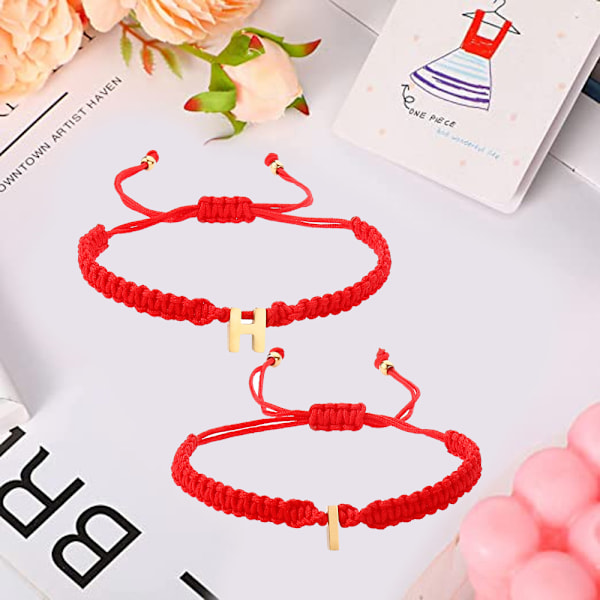 2 st vänskapsarmband snöre rep flätat armband charm justerbar handgjord