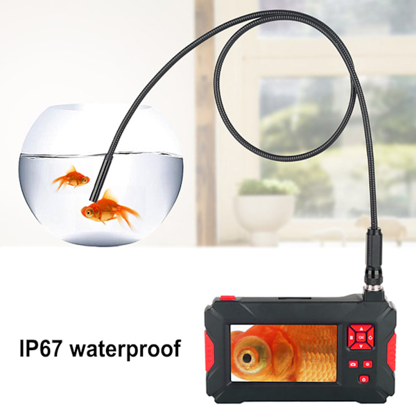 P30 8mm 1080P Industridoppskop med dobbelt linse og 4,3 tommers LCD-skjerm, justerbar 8+1 lys (1 m / 3,3 fot)