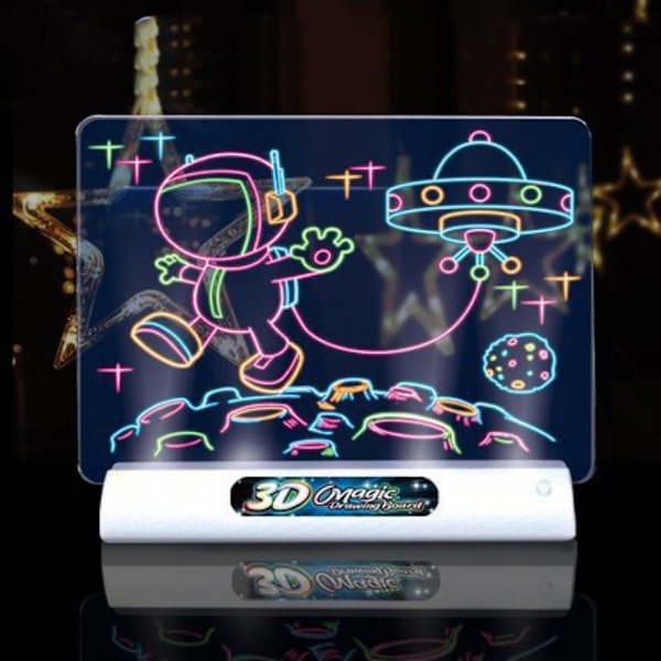 Ultimate Light Board DIY 3D Lysende Fargerik Doodle Lysbrett for Barn