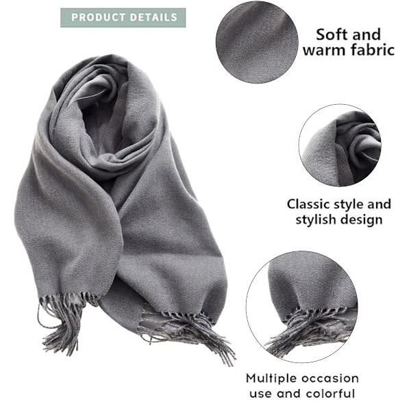 Vinterhalsdukar för kvinnor Pashmina Sjal Wraps för Aftonklänningar Stora Varma Mjuka Halsdukar, 66cm*180cm