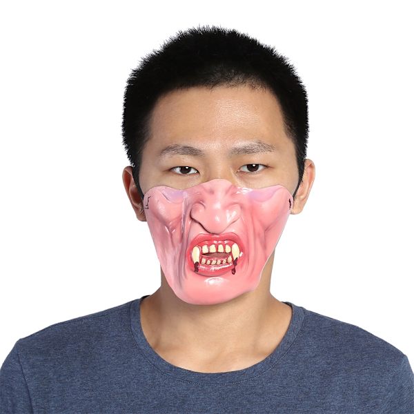 Halvmask Rolig Läskig Andningsbar Latex Mask Karneval Halloween Fest Spöke Rekvisita #Vampyr