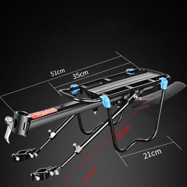 VLO pakethållare - Justerbar sadelstolpe - 50 kg kapacitet - Reflex, stänkskärm, elastisk rem