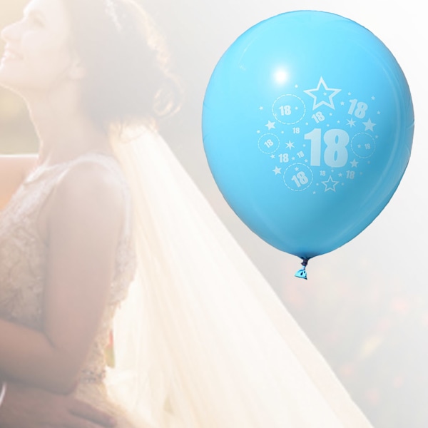 10 stk Nummer 18 Latexballonger For 18-årsdag Jubileumsfest Hjemmedekorasjoner Lyseblå