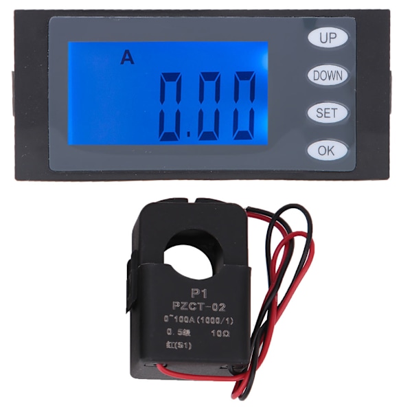 Digital Display AC Multifunktionel Strømovervågningsmåler Voltmeter Amperemeter Frekvensmåler (PZEM-006 (Åben Lukket Type))