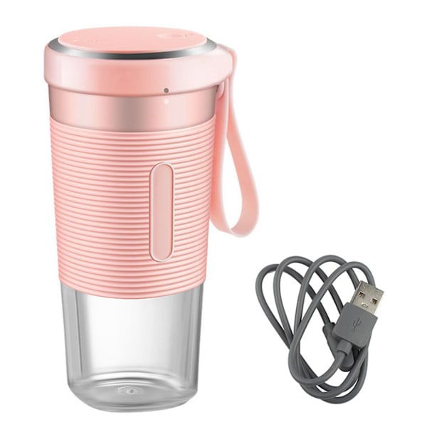 Bærbar Mini Juicer Hjemme Fruktjuicekopp Elektrisk Juicerkopp USB-Lading (Rosa)