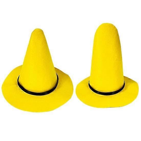 Halloween Witch Hat Pointed Yellow Felt Wizard Hat Large Brim Costume Hat Cosplay L
