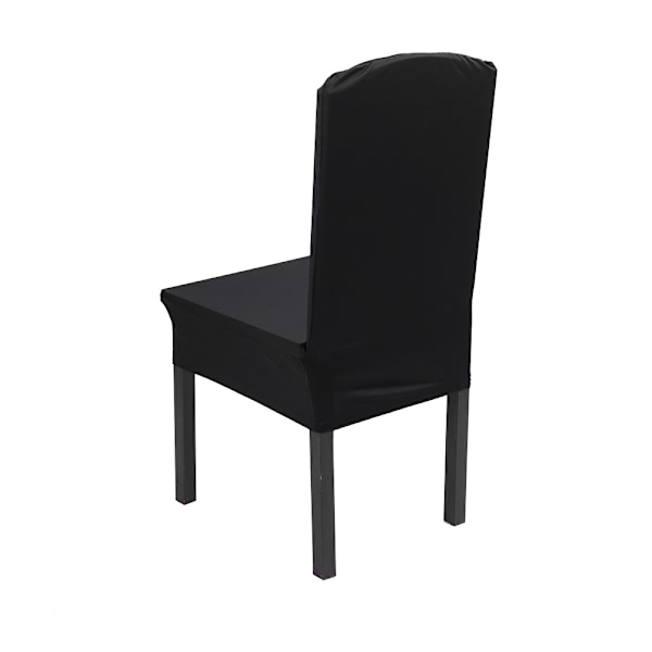 1 stk Elastisk Stolkledning Godteri Farger Hjem Middag Sete Trekk Bryllup Dekorasjon #Svart