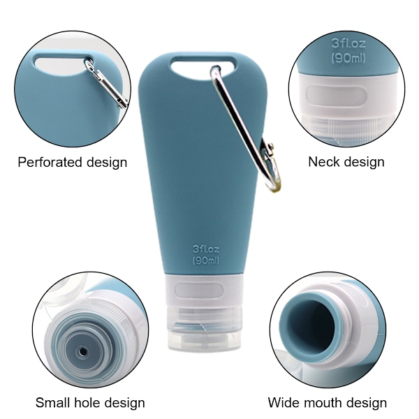 90 ML Silikon Reseflaskor Set, Läcksäkra Pressbara Bärbara Tubar Resestorlek Toalettartiklar Behållare, Resetubset Kosmetiska Behållare för