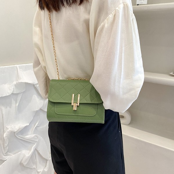 Liten quiltet lommebok for kvinner, crossbody-veske, gullsnøring, fasjonabel jente, tenåringsjente