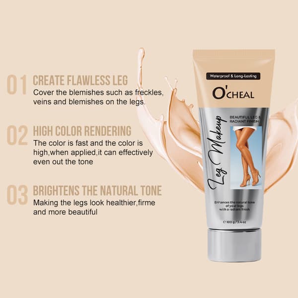 Concealer, bencreme, vandfast, udjævner hudtonen, sort strømpecreme, benpleje makeup-lotion