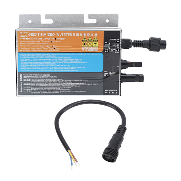 PVGS Solcelle Nettilsluttet Mikro Inverter 700W Ren Sinus Bølge Spænding Strøm Temperaturbeskyttelse AC220V