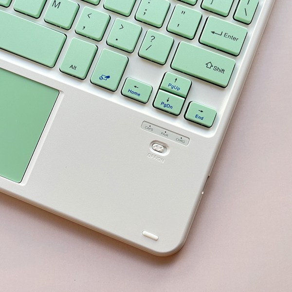Ultratynn trådløst Bluetooth-tastatur med styreflate - Universal oppladbart tastatur for iPad iOS Android Windows-enheter