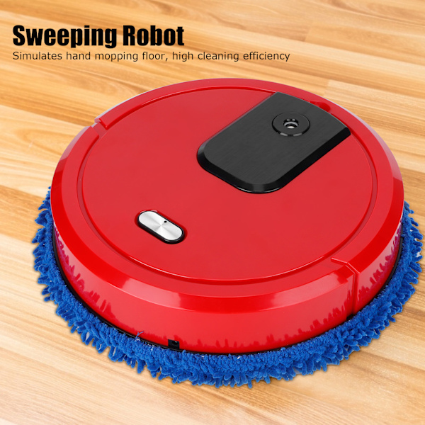 Intelligent Sweeperobot Mini Vått & Tørt Dobbelt Bruk Støvsuger Hjemmerensingsverktøy Rød