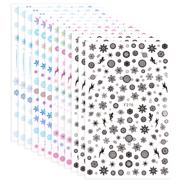 Nail Stickers Dekaler Christmas Snowflake Nail Art 3D Dekaler