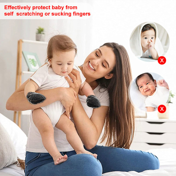6 par Newborn bomullsbabyvantar Klösfria vantar Neutral stil Newborn vantar för pojkar och flickor 0-6 månader gamla