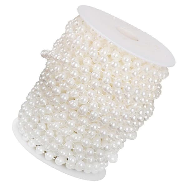 8mm Artificial Pearl Strands String Garland Spool Beads Wedding 20m [TT] White